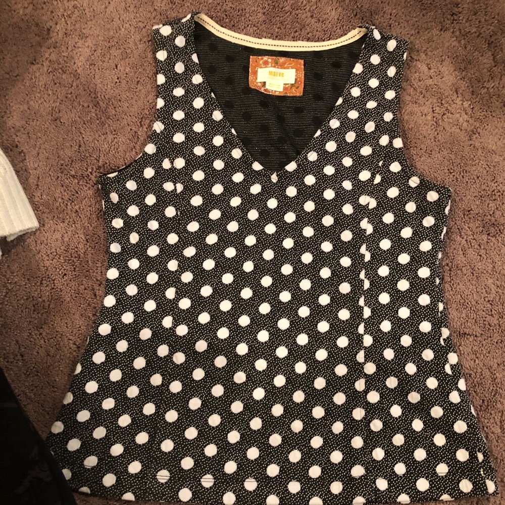 Anthropology Black and white fitted top